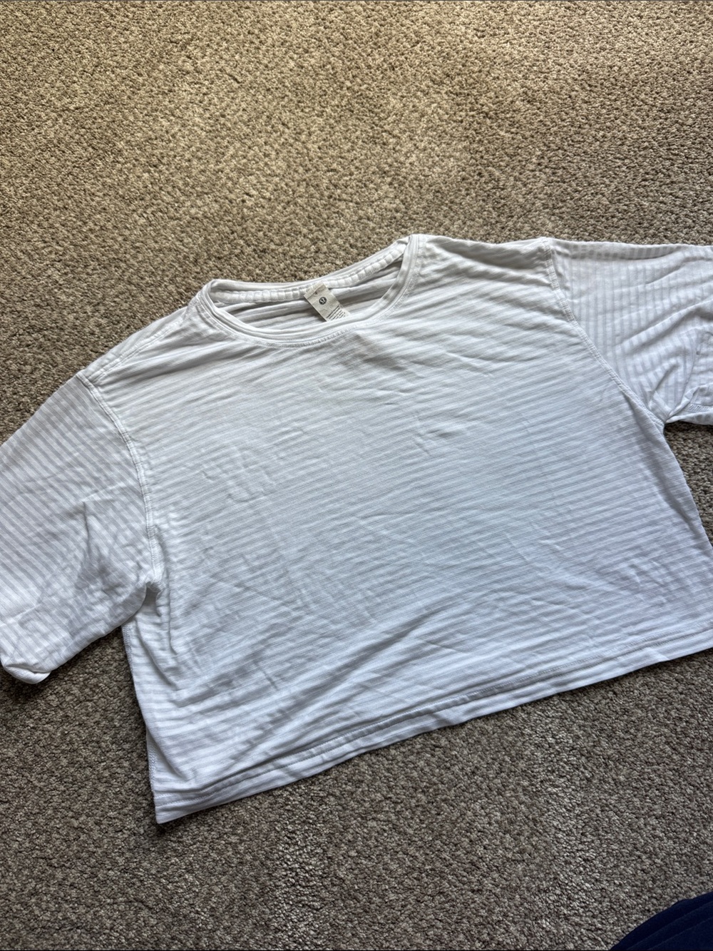 lululemon athletica White Ribbed Cropped Tee